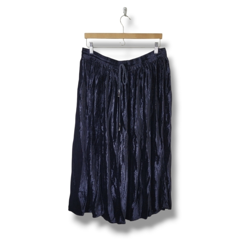 Vintage Black Crushed Velvet Skirt Size PL